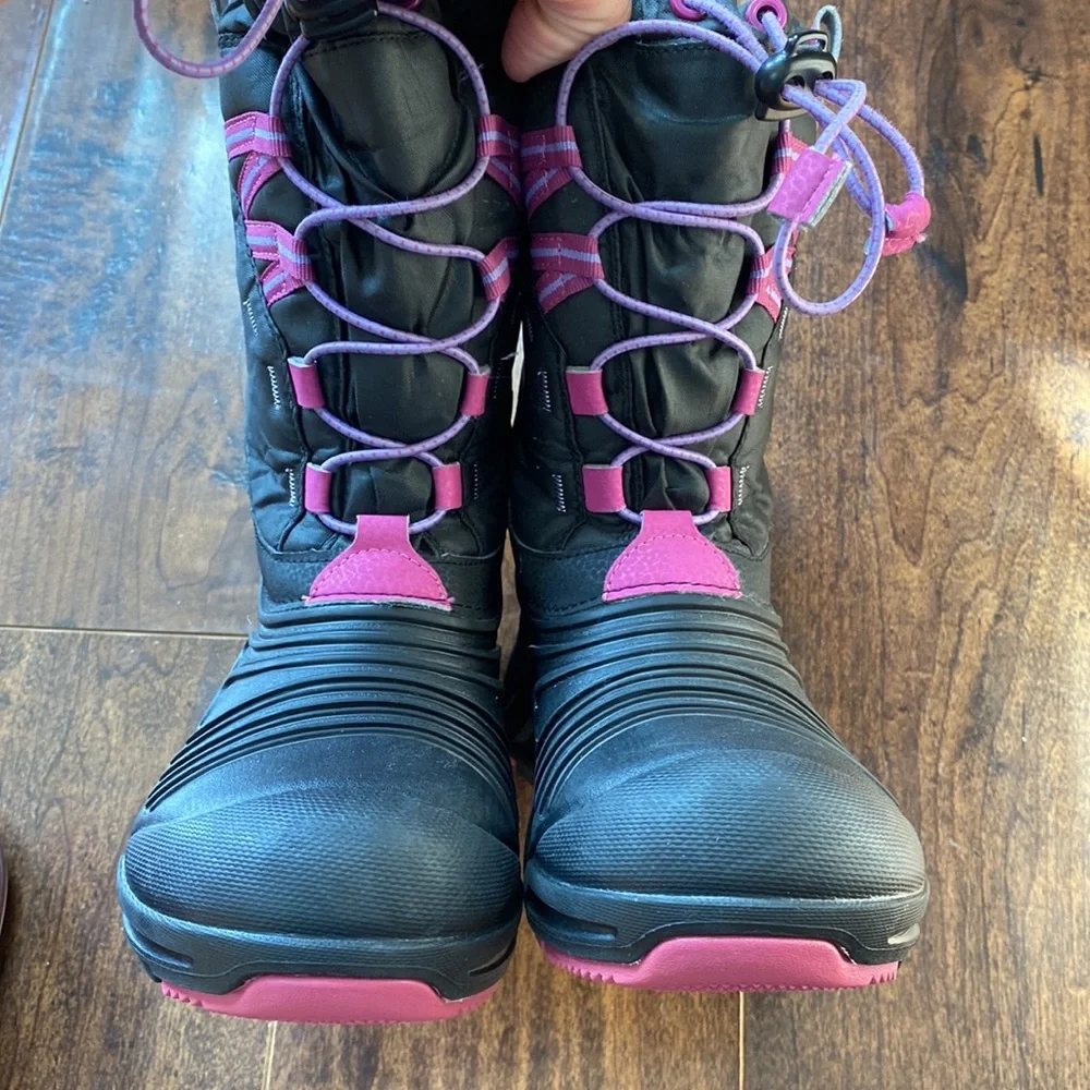 Merrell Black and Pink Kids Rain & Snow Boots - Picture 2 of 10